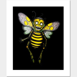 Zombee Halloween Funny Zombie and Bee Pun Posters and Art